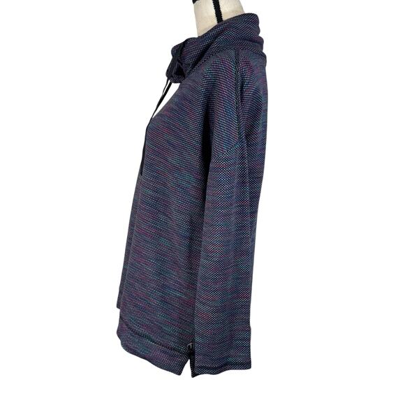 T by Talbots Medium Jacket Pullover Cowl Neck Long Sleeves Stretch Geometric - Picture 6 of 9